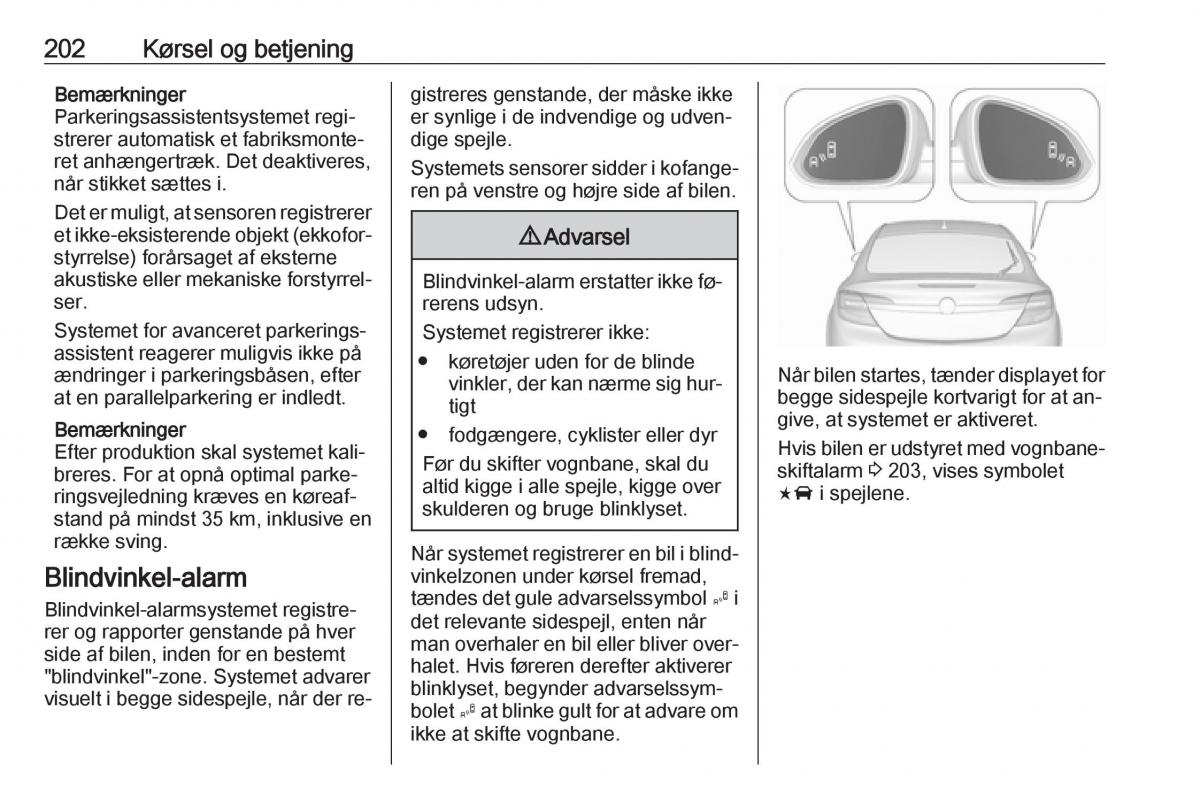 Opel Insignia A Bilens instruktionsbog / page 204