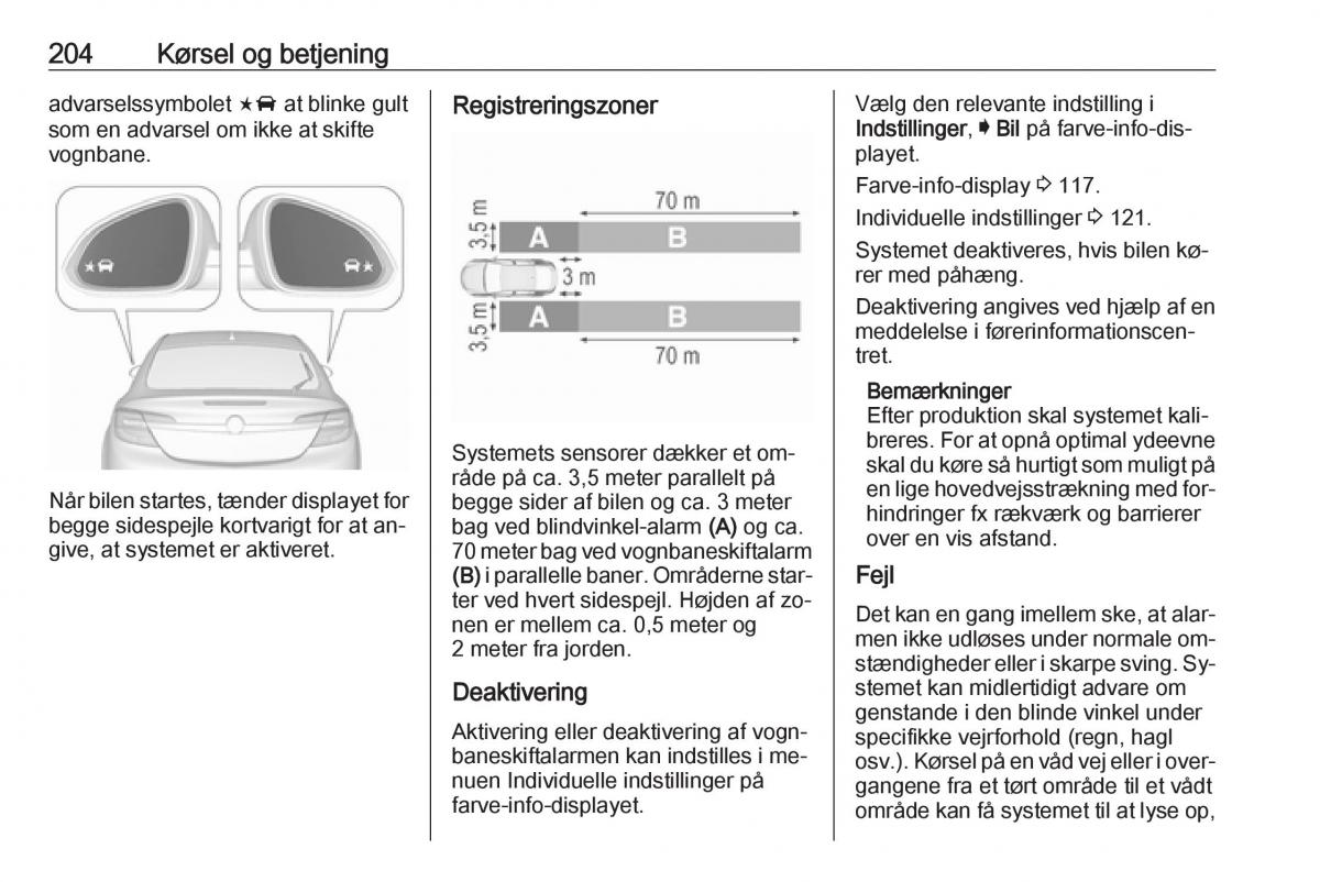 Opel Insignia A Bilens instruktionsbog / page 206