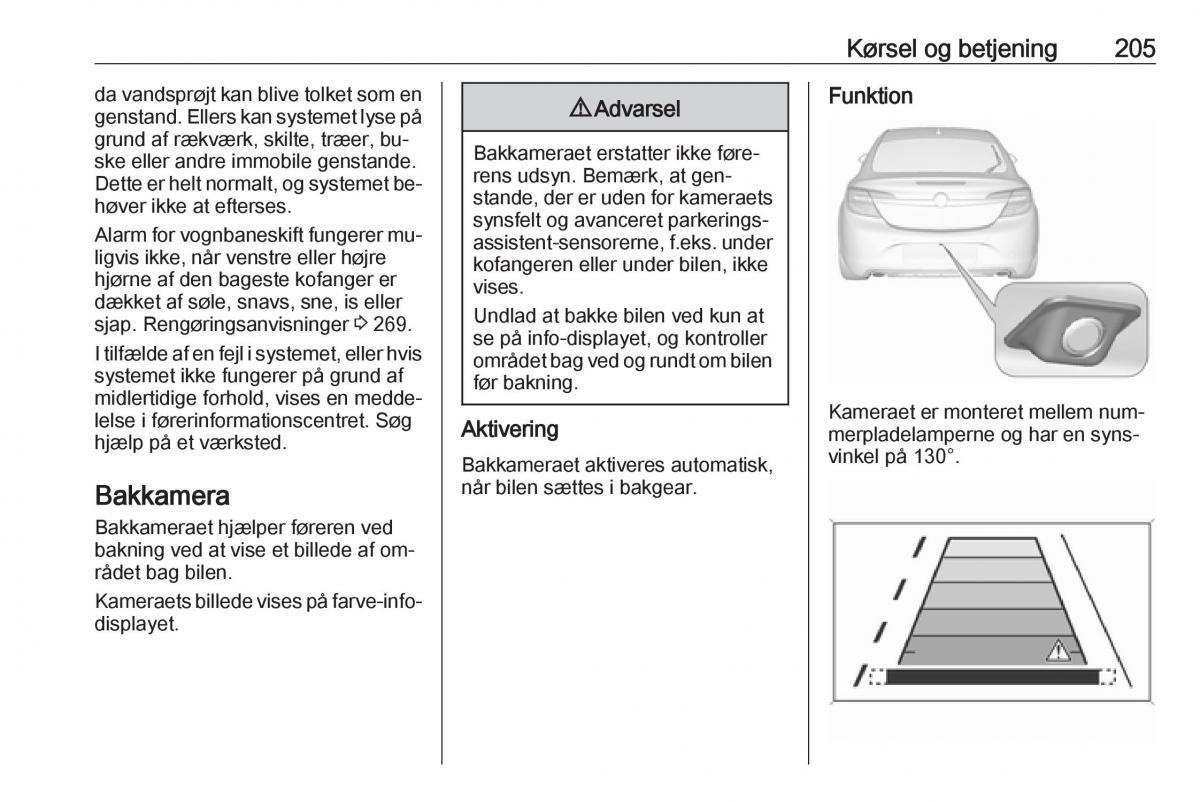 Opel Insignia A Bilens instruktionsbog / page 207