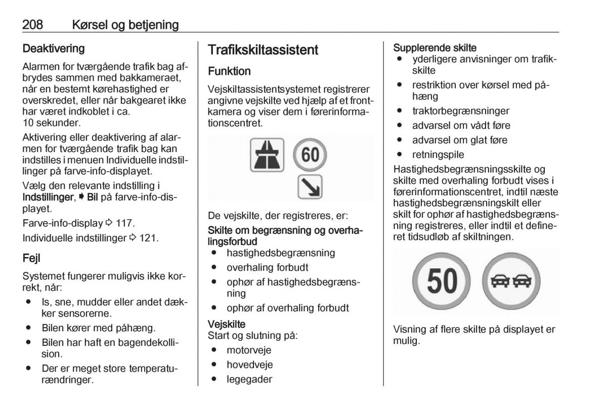 Opel Insignia A Bilens instruktionsbog / page 210