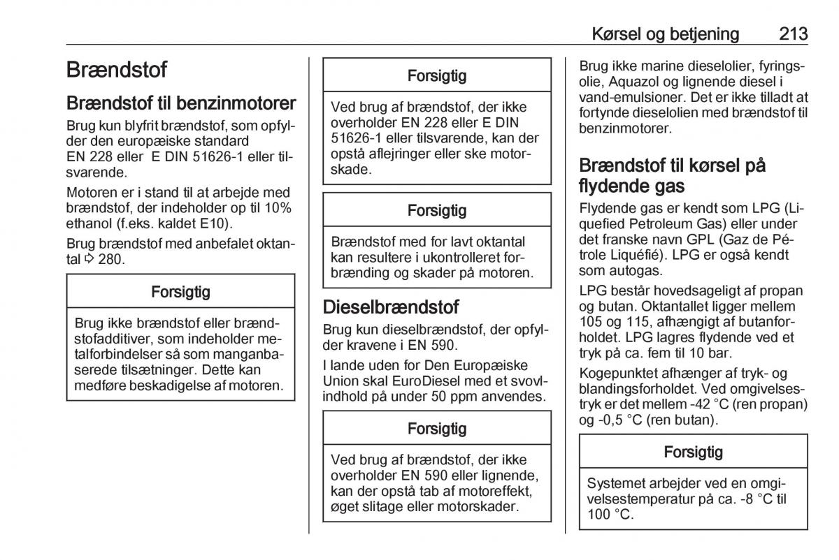 Opel Insignia A Bilens instruktionsbog / page 215