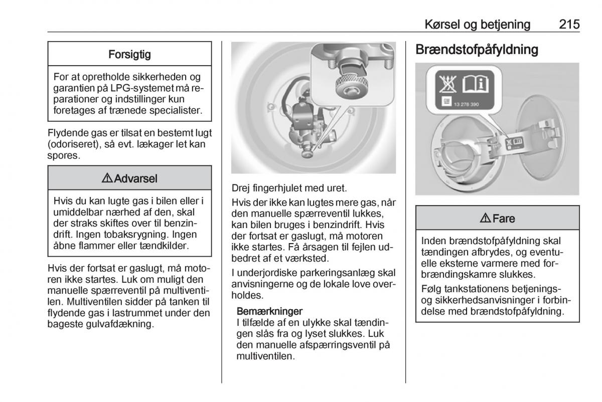 Opel Insignia A Bilens instruktionsbog / page 217