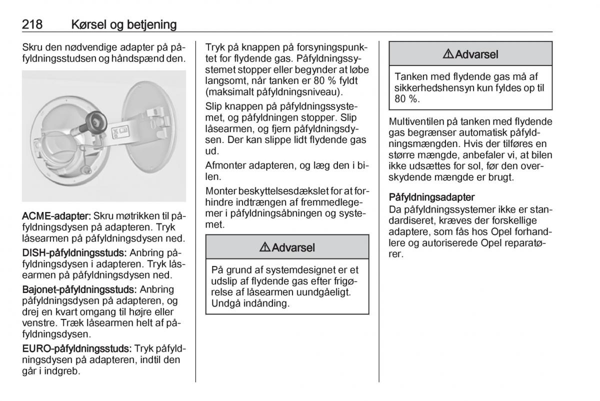 Opel Insignia A Bilens instruktionsbog / page 220