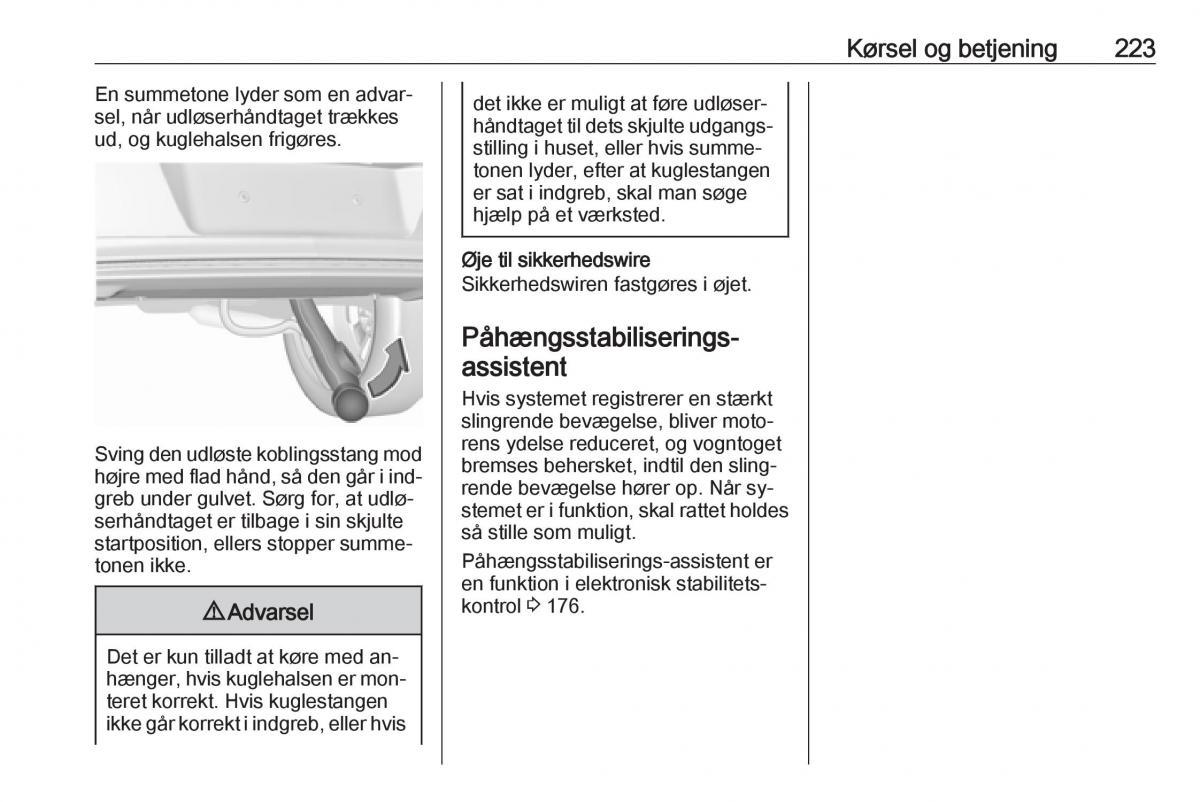 Opel Insignia A Bilens instruktionsbog / page 225