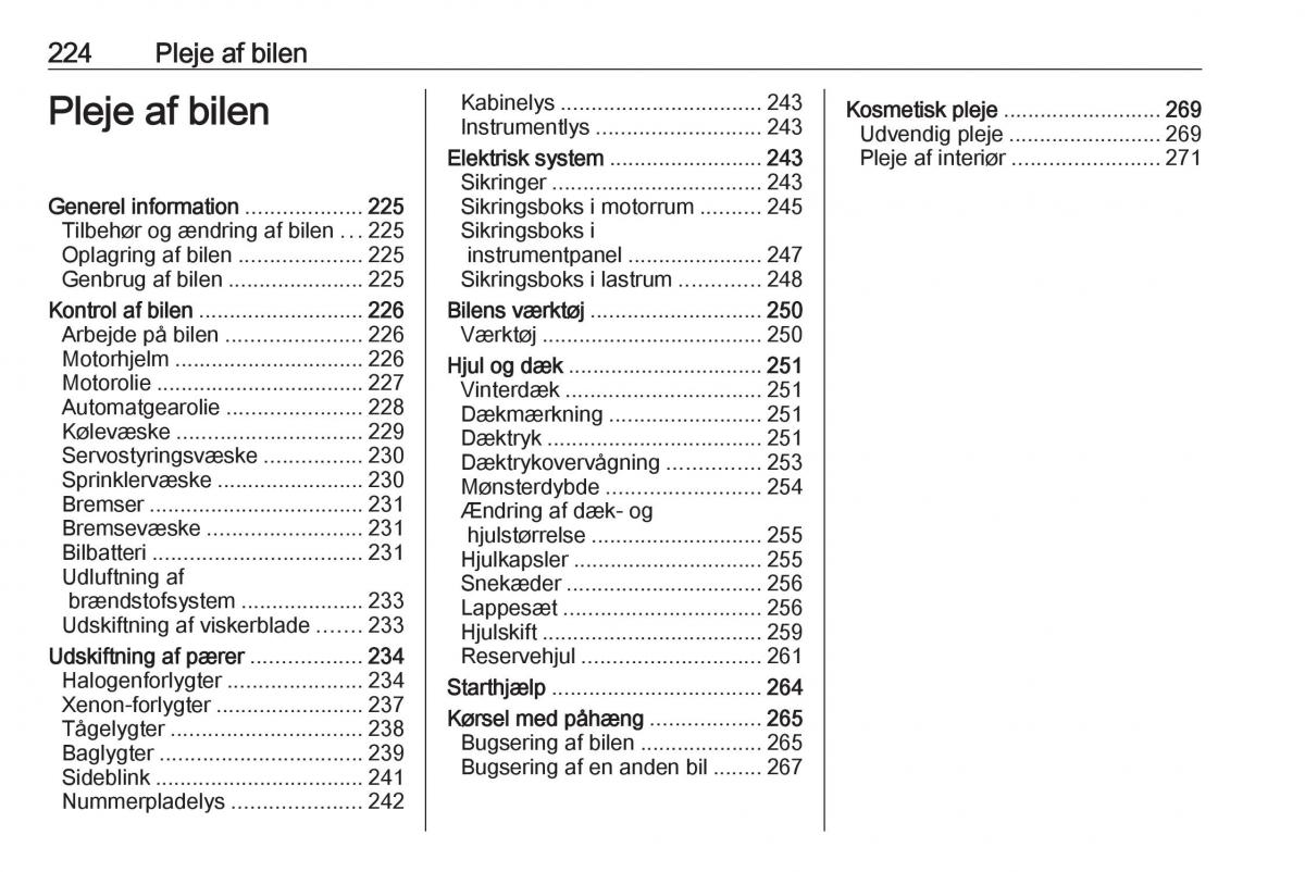 Opel Insignia A Bilens instruktionsbog / page 226