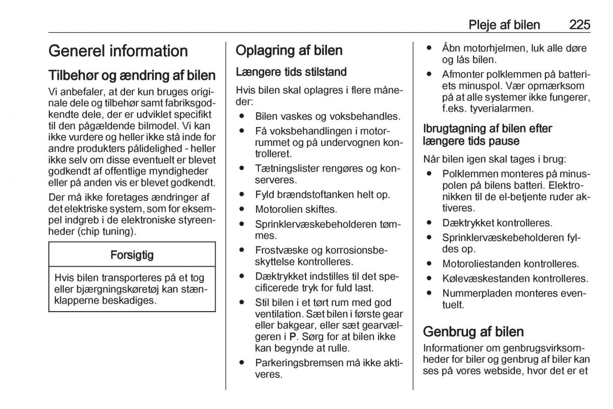 Opel Insignia A Bilens instruktionsbog / page 227