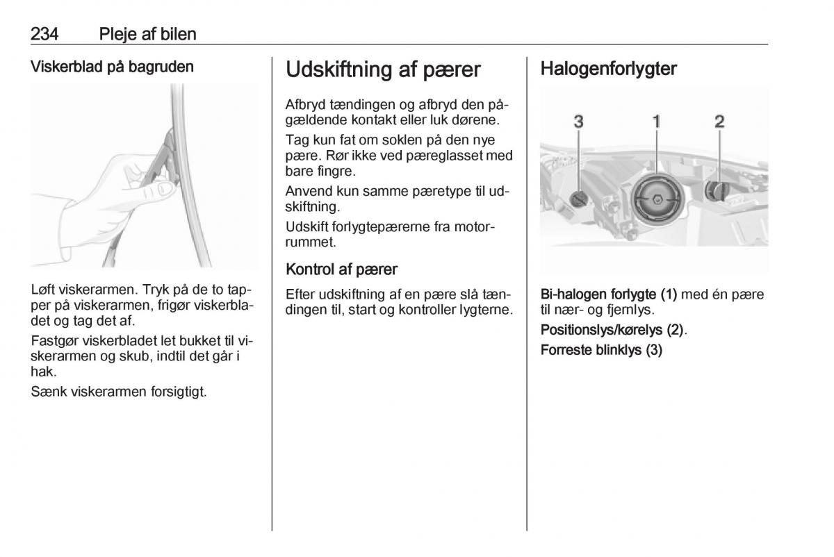 Opel Insignia A Bilens instruktionsbog / page 236