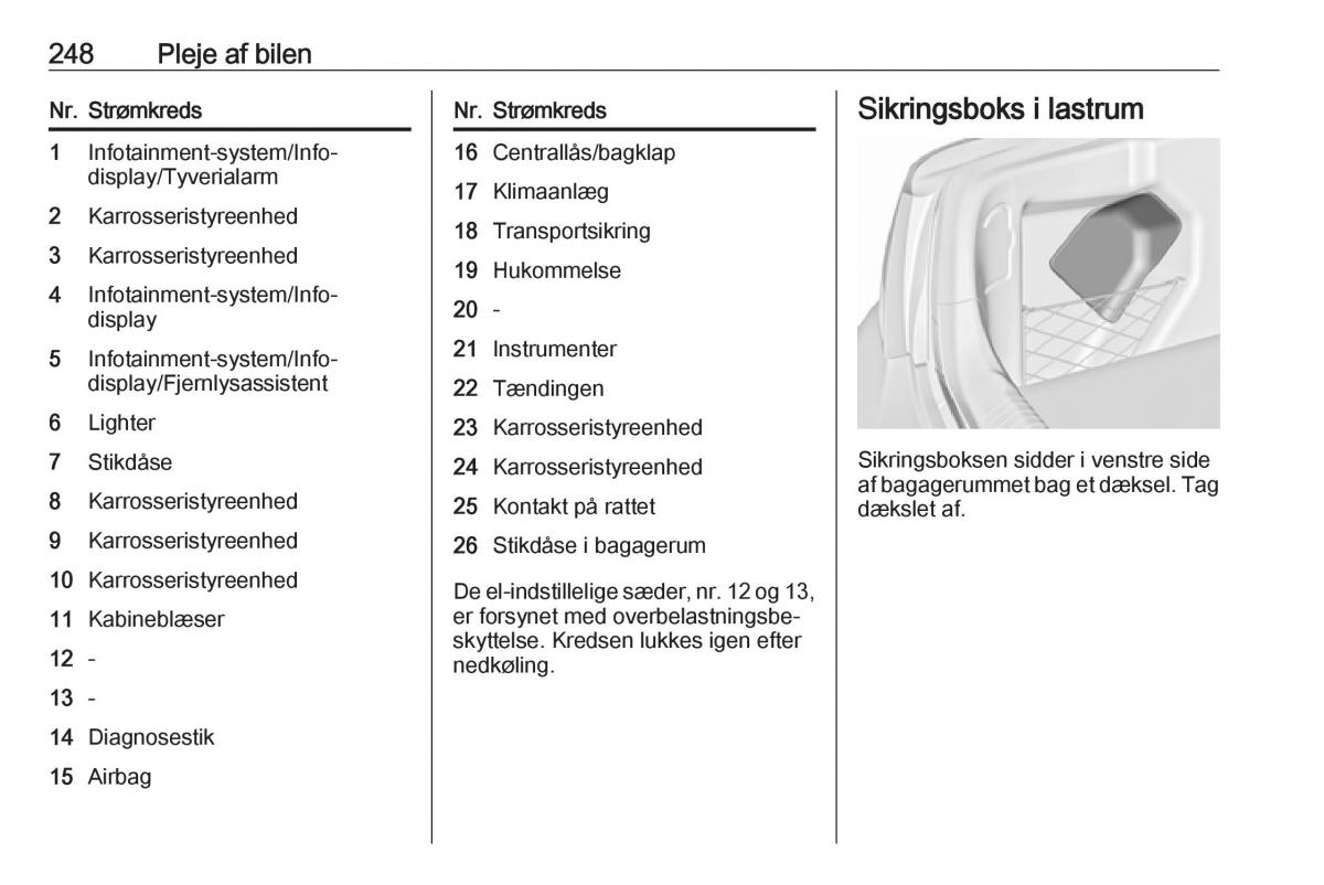 Opel Insignia A Bilens instruktionsbog / page 250