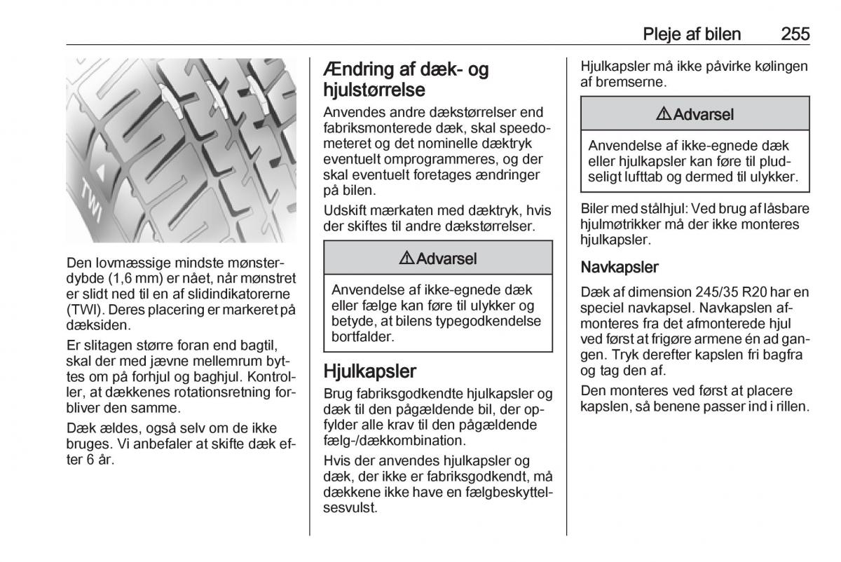 Opel Insignia A Bilens instruktionsbog / page 257