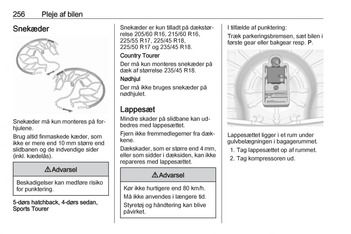 Opel Insignia A Bilens instruktionsbog / page 258