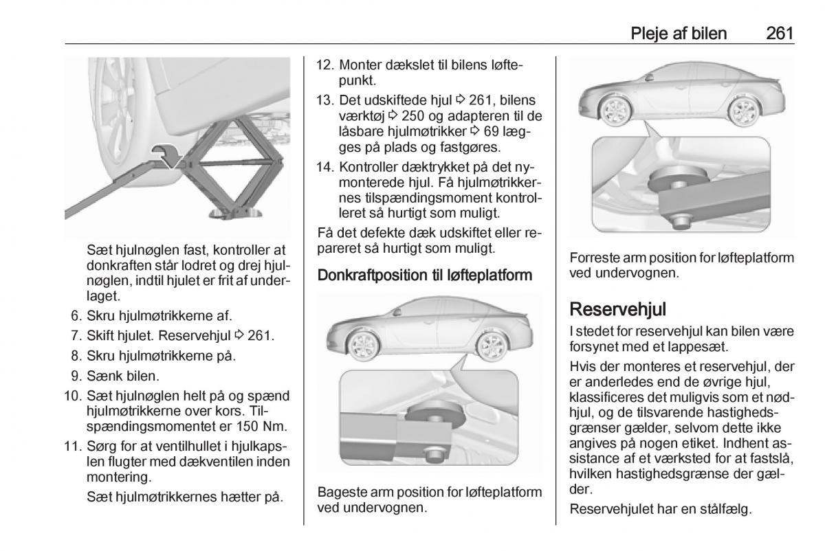 Opel Insignia A Bilens instruktionsbog / page 263