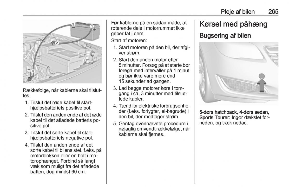 Opel Insignia A Bilens instruktionsbog / page 267