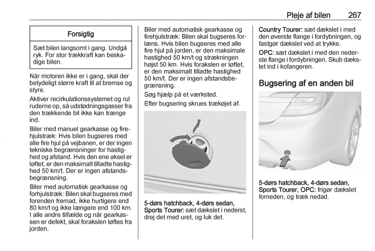 Opel Insignia A Bilens instruktionsbog / page 269