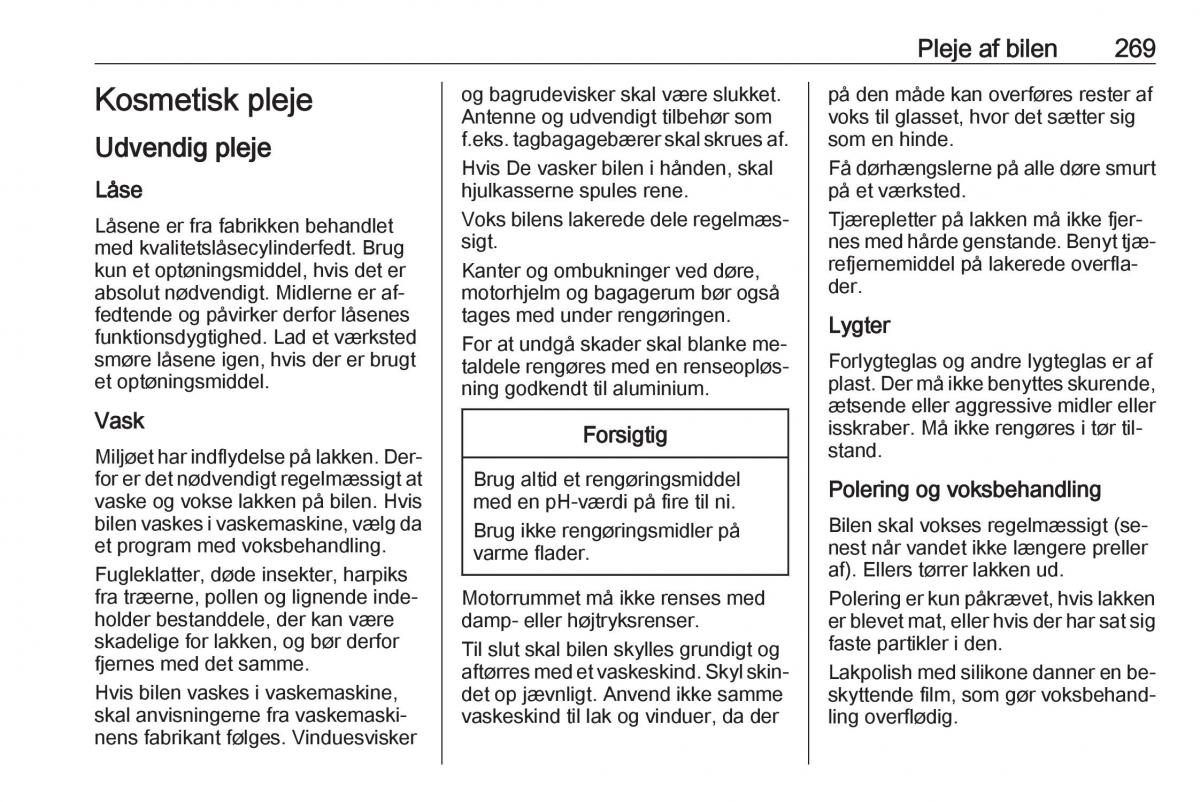 Opel Insignia A Bilens instruktionsbog / page 271