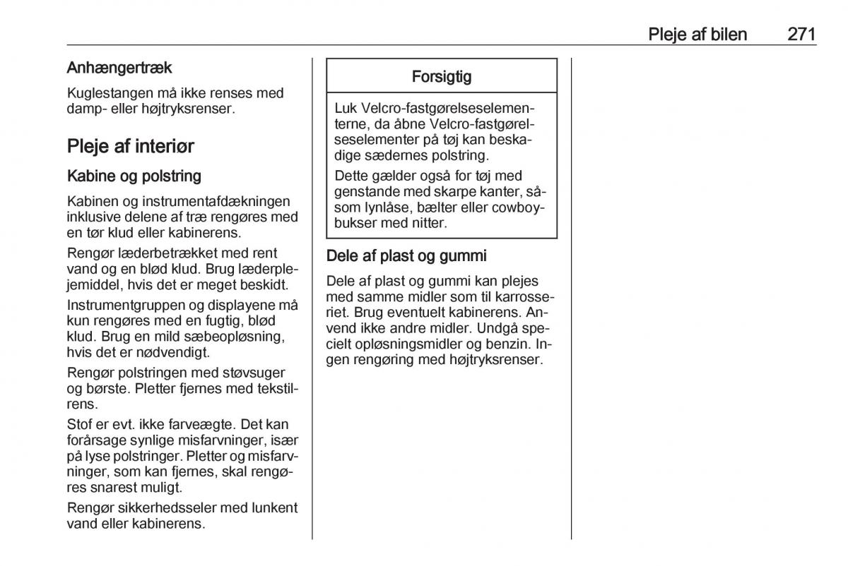 Opel Insignia A Bilens instruktionsbog / page 273