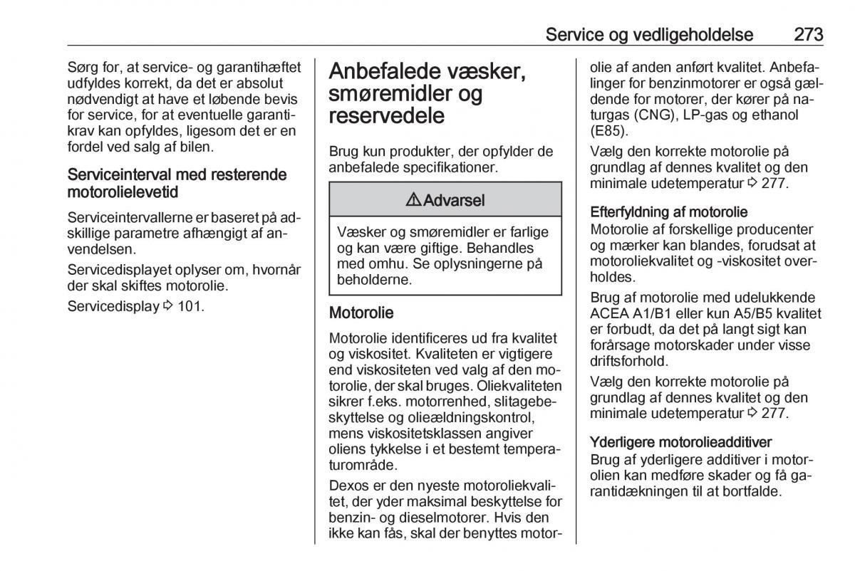 Opel Insignia A Bilens instruktionsbog / page 275