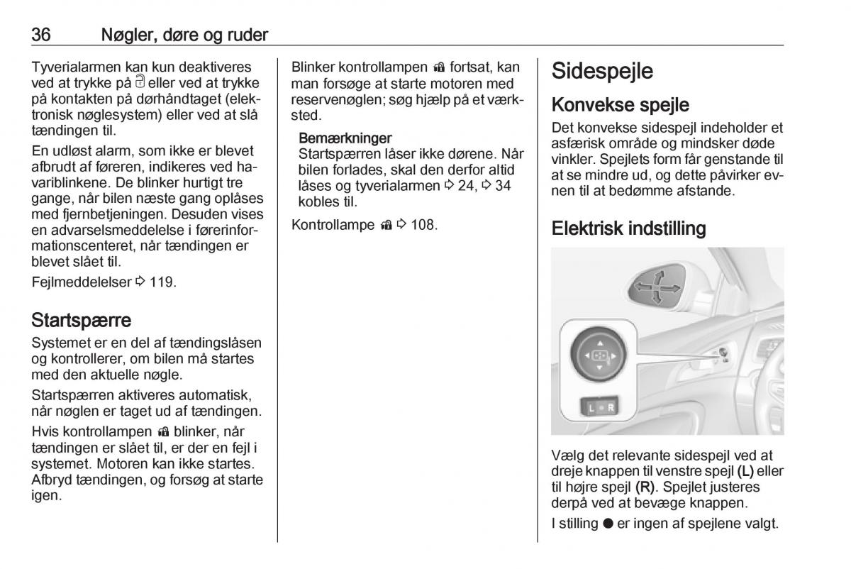 Opel Insignia A Bilens instruktionsbog / page 38