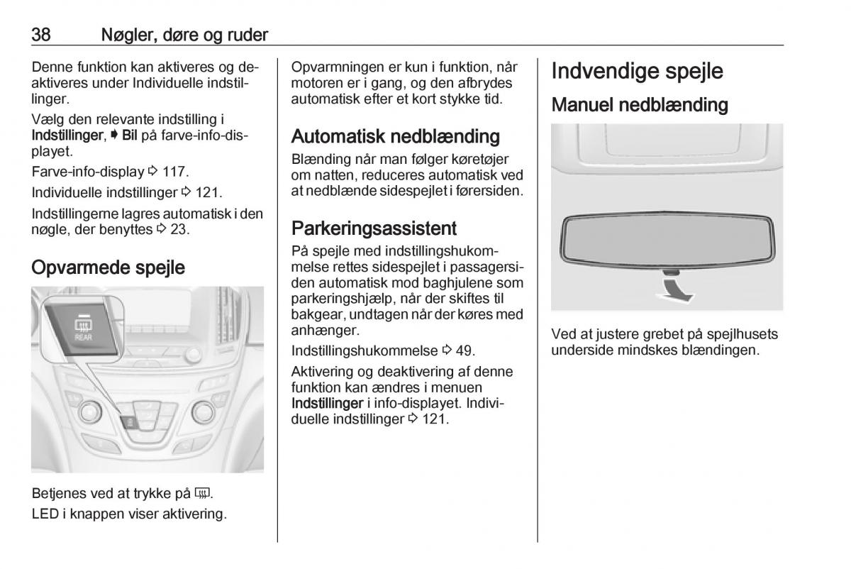 Opel Insignia A Bilens instruktionsbog / page 40