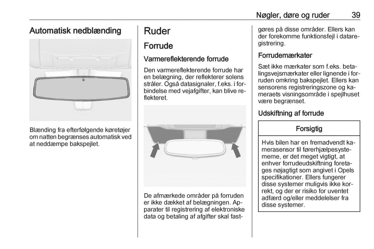 Opel Insignia A Bilens instruktionsbog / page 41