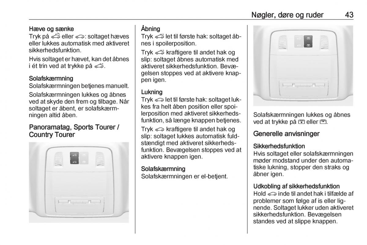 Opel Insignia A Bilens instruktionsbog / page 45