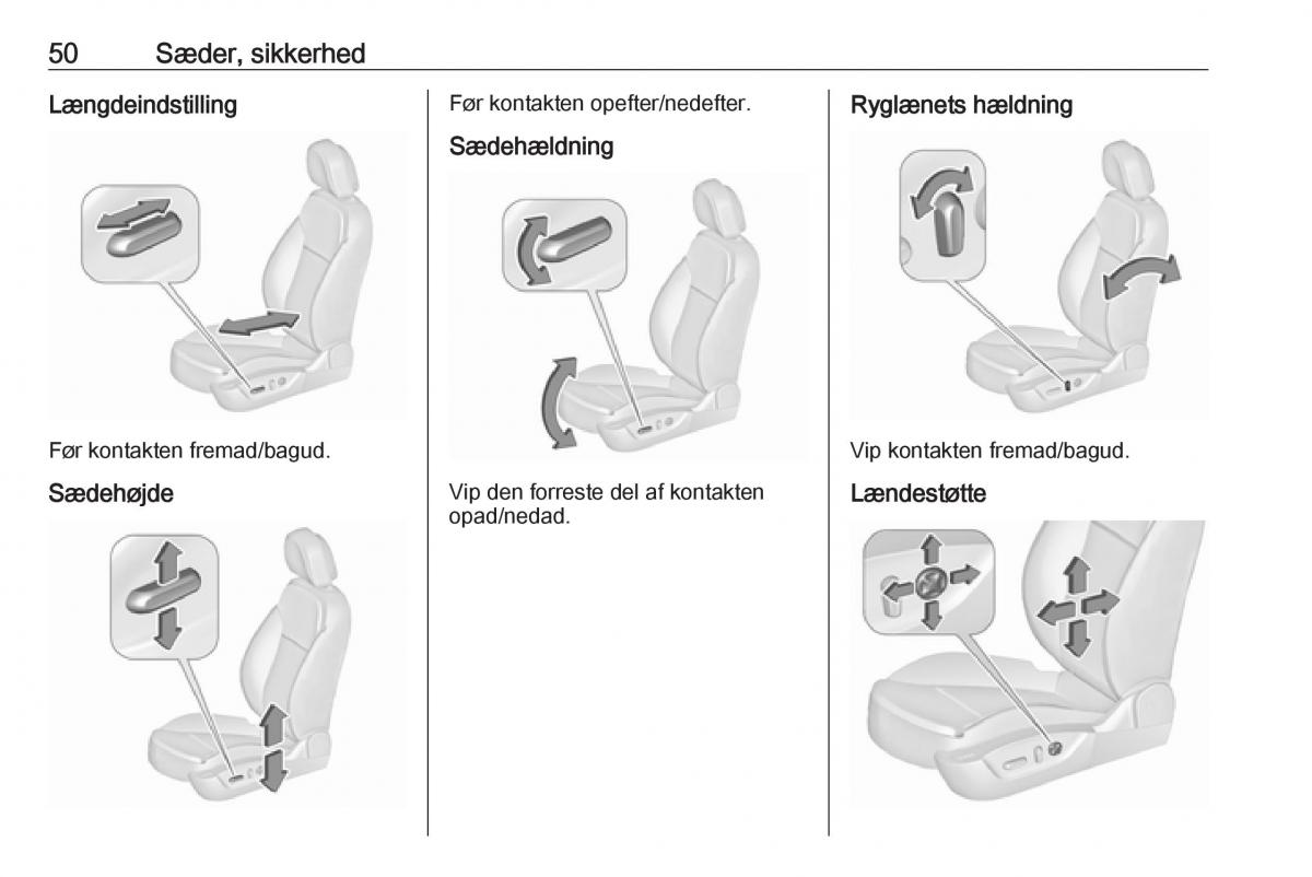 Opel Insignia A Bilens instruktionsbog / page 52