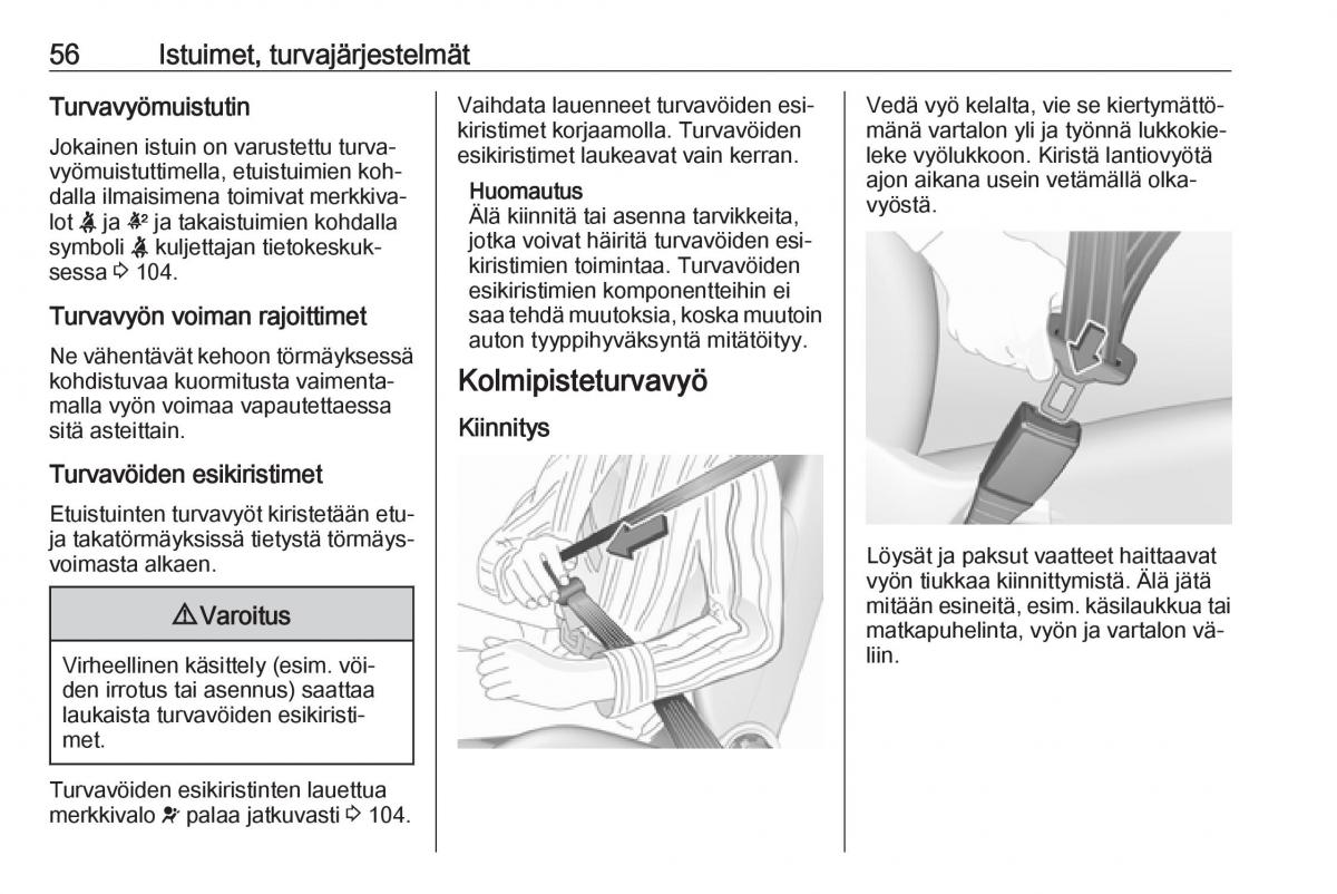 Opel Insignia A omistajan kasikirja / page 58