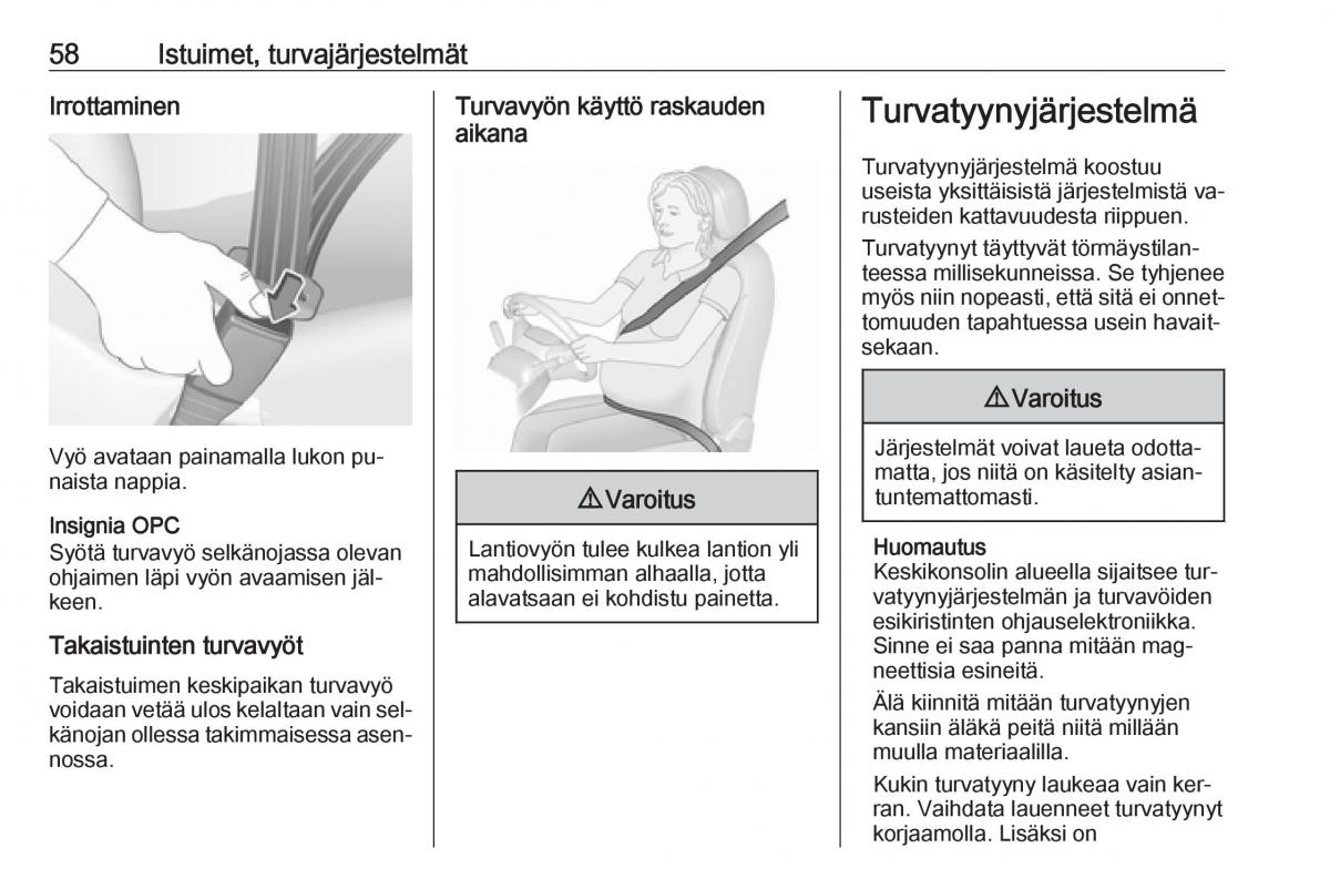 Opel Insignia A omistajan kasikirja / page 60