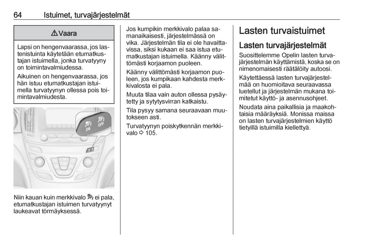 Opel Insignia A omistajan kasikirja / page 66