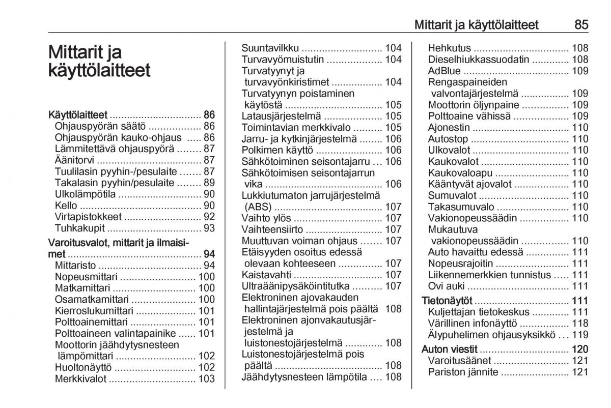 Opel Insignia A omistajan kasikirja / page 87