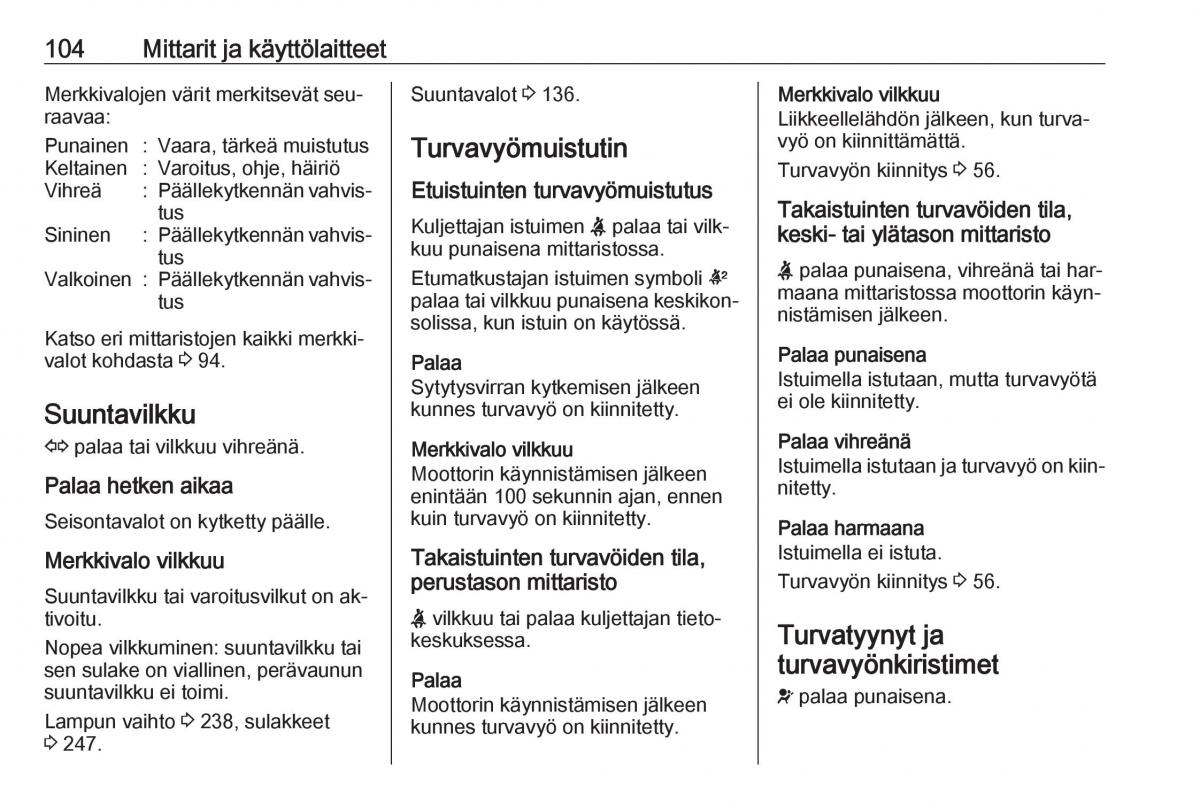 Opel Insignia A omistajan kasikirja / page 106