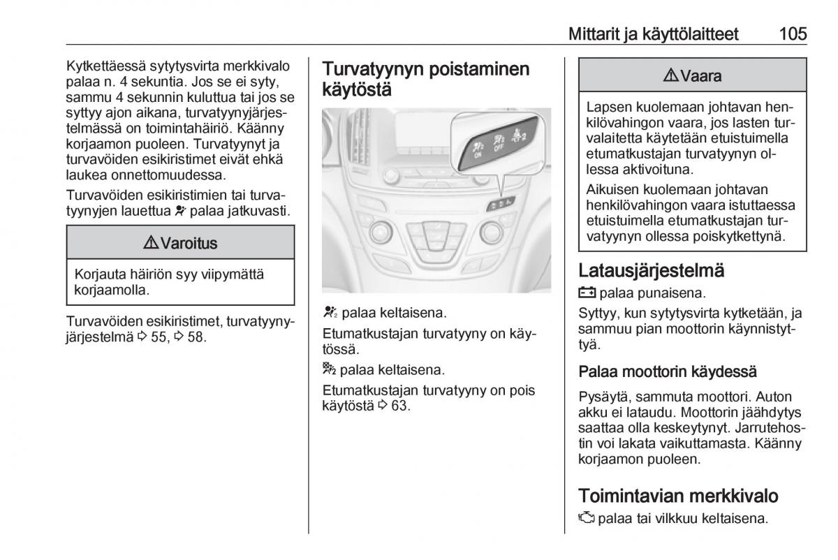 Opel Insignia A omistajan kasikirja / page 107