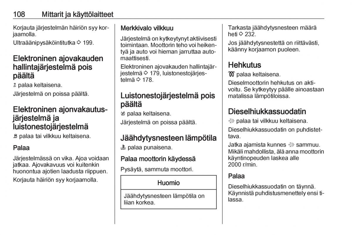 Opel Insignia A omistajan kasikirja / page 110