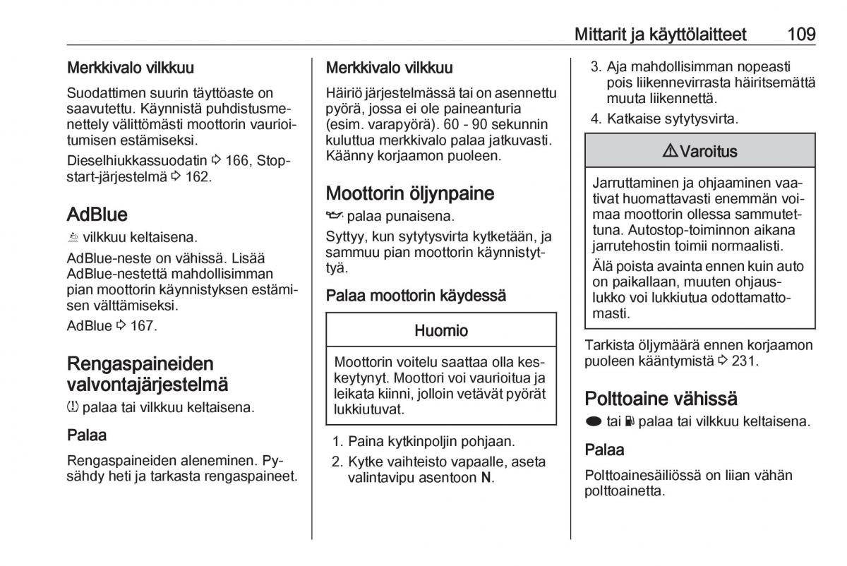 Opel Insignia A omistajan kasikirja / page 111