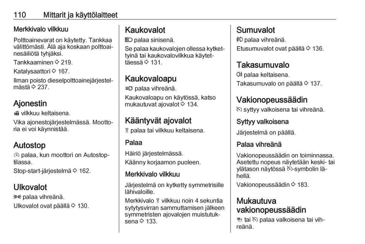 Opel Insignia A omistajan kasikirja / page 112