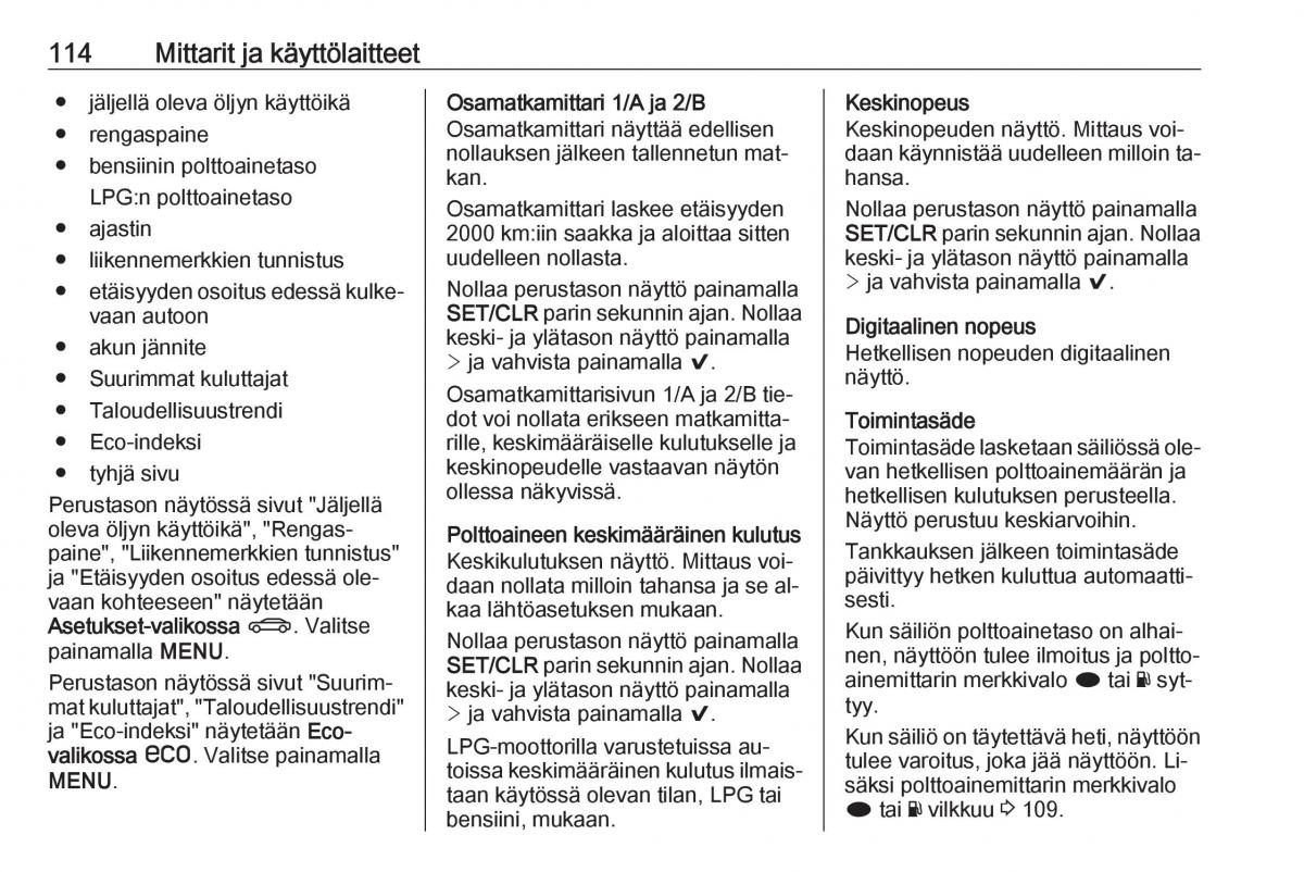 Opel Insignia A omistajan kasikirja / page 116