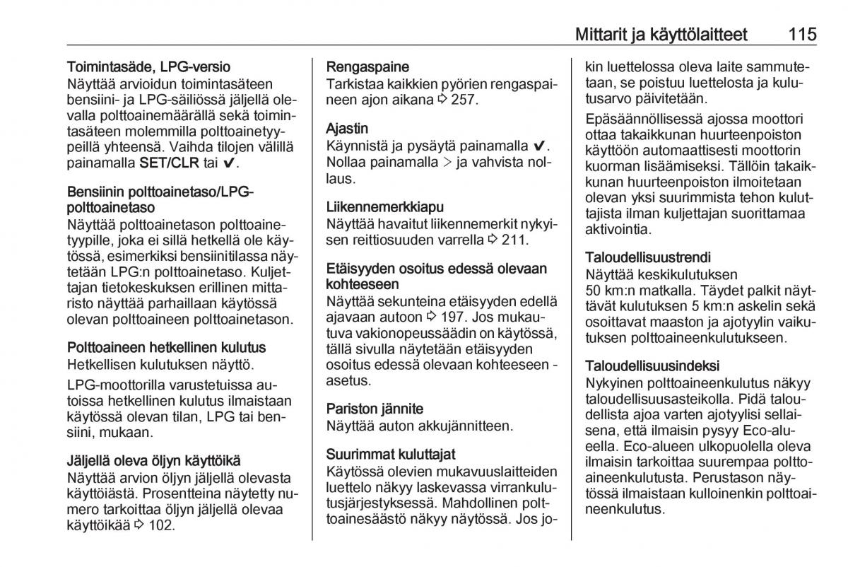 Opel Insignia A omistajan kasikirja / page 117