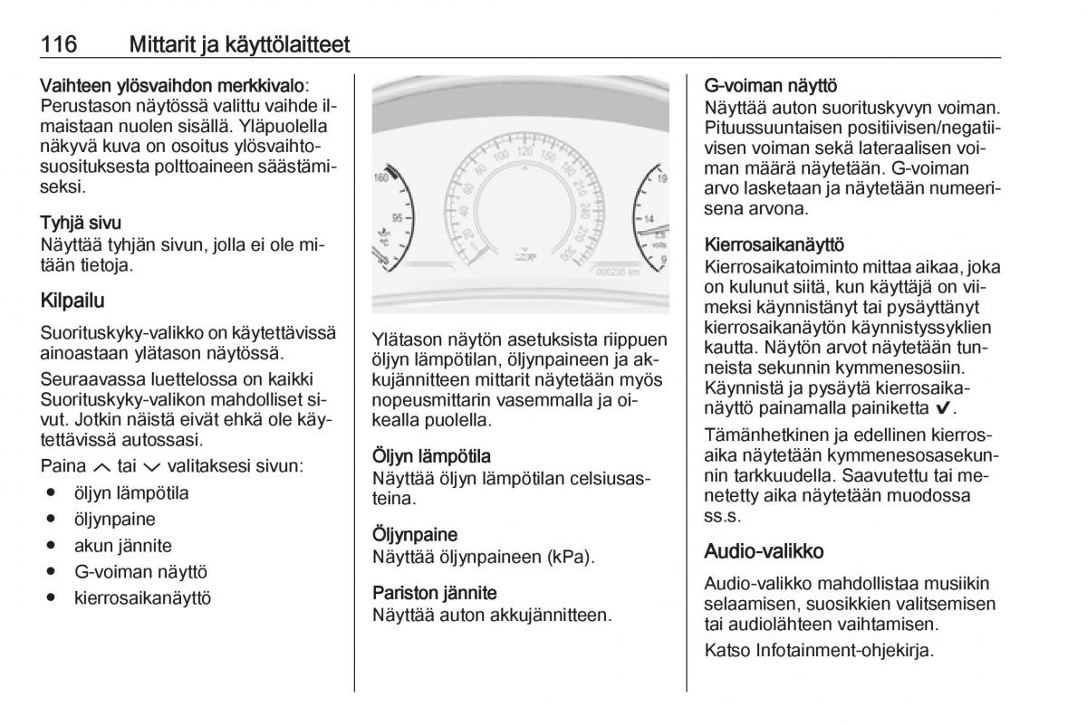 Opel Insignia A omistajan kasikirja / page 118