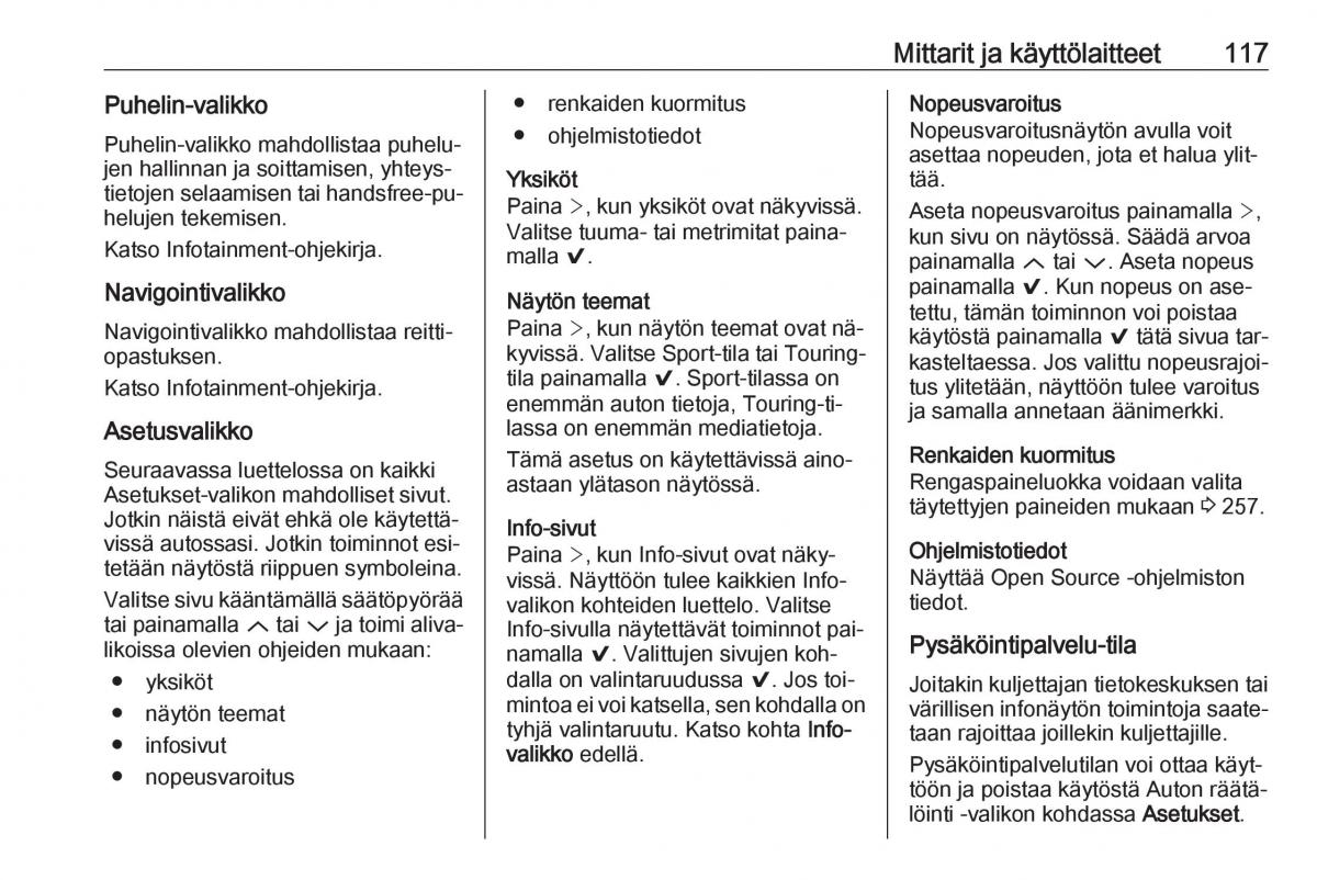 Opel Insignia A omistajan kasikirja / page 119