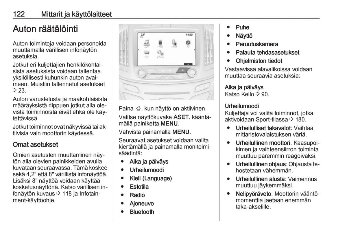 Opel Insignia A omistajan kasikirja / page 124