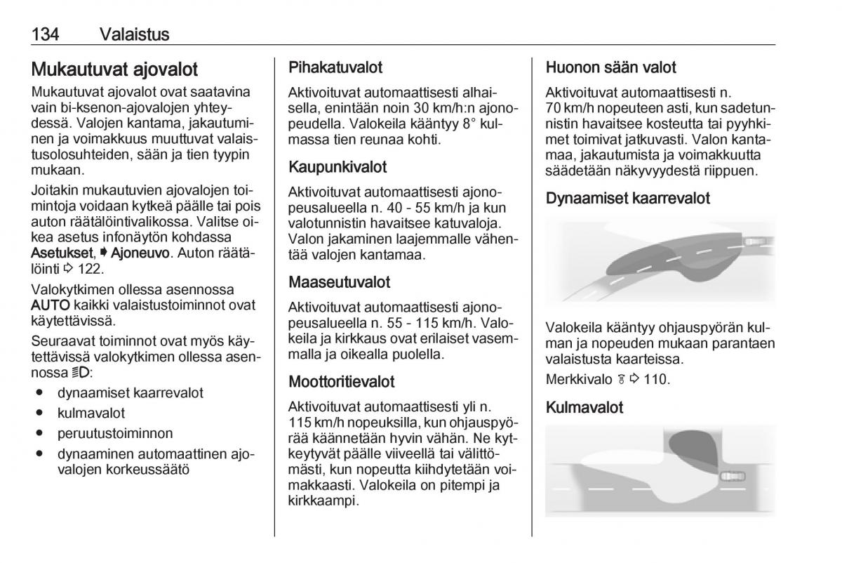 Opel Insignia A omistajan kasikirja / page 136