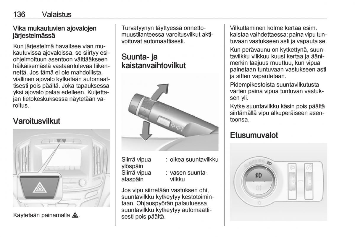 Opel Insignia A omistajan kasikirja / page 138