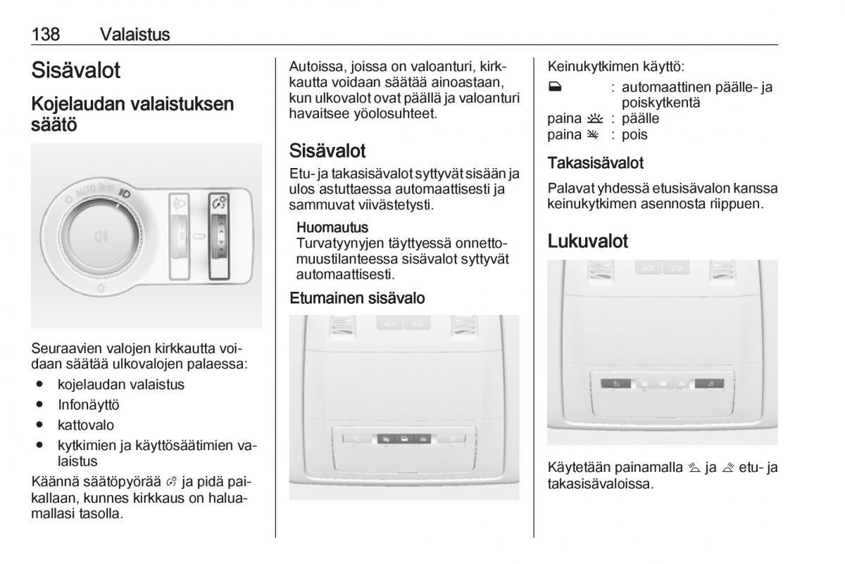 Opel Insignia A omistajan kasikirja / page 140