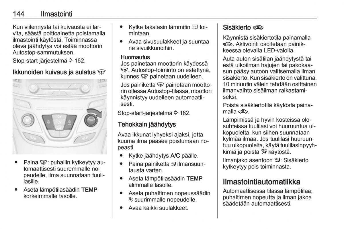 Opel Insignia A omistajan kasikirja / page 146