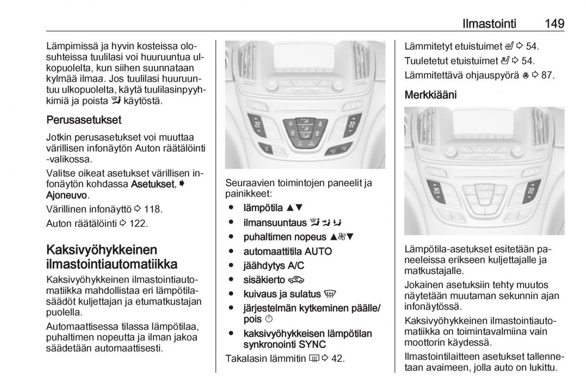 Opel Insignia A omistajan kasikirja / page 151