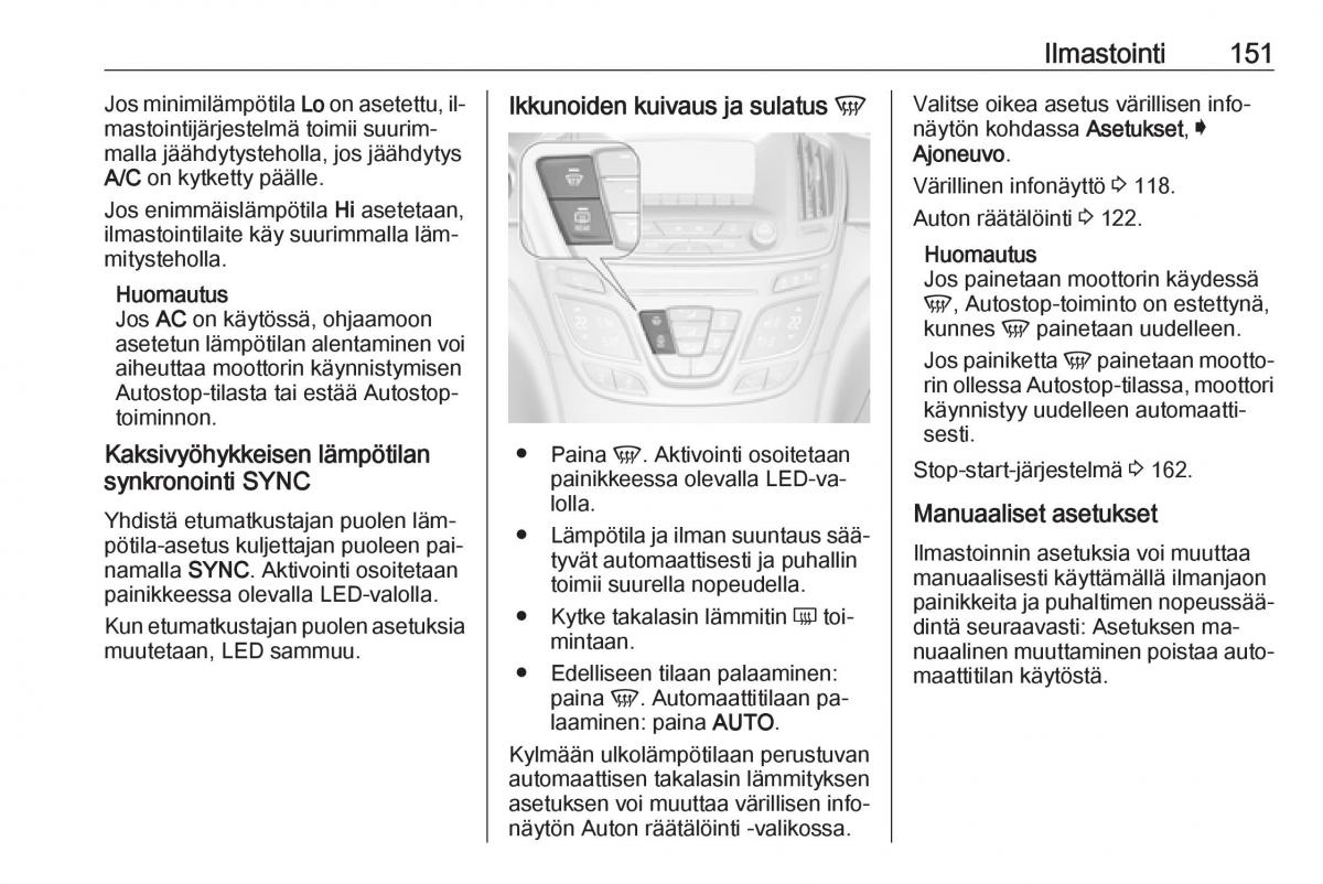 Opel Insignia A omistajan kasikirja / page 153