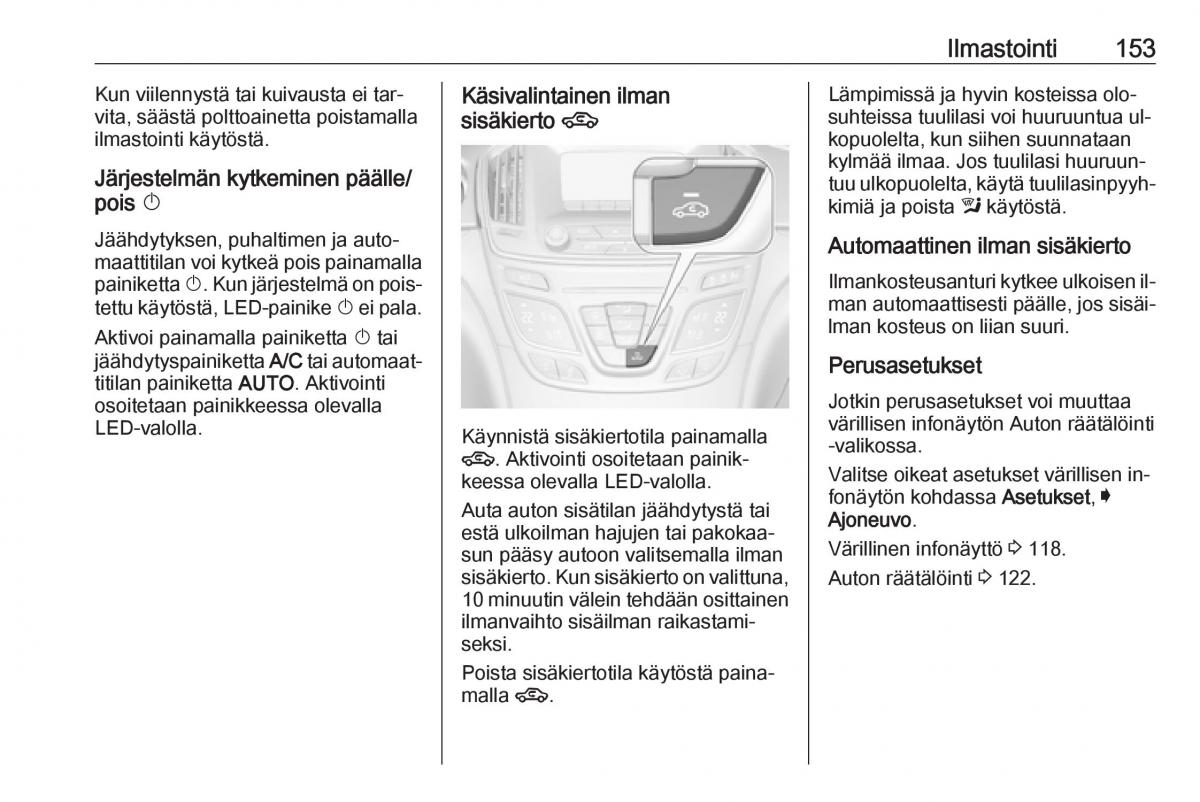 Opel Insignia A omistajan kasikirja / page 155