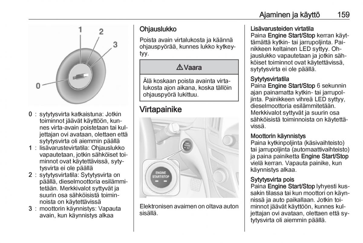 Opel Insignia A omistajan kasikirja / page 161