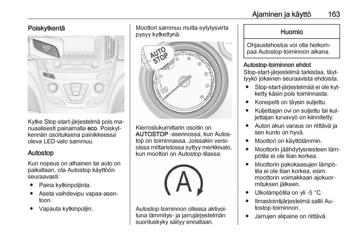 Opel Insignia A omistajan kasikirja / page 165