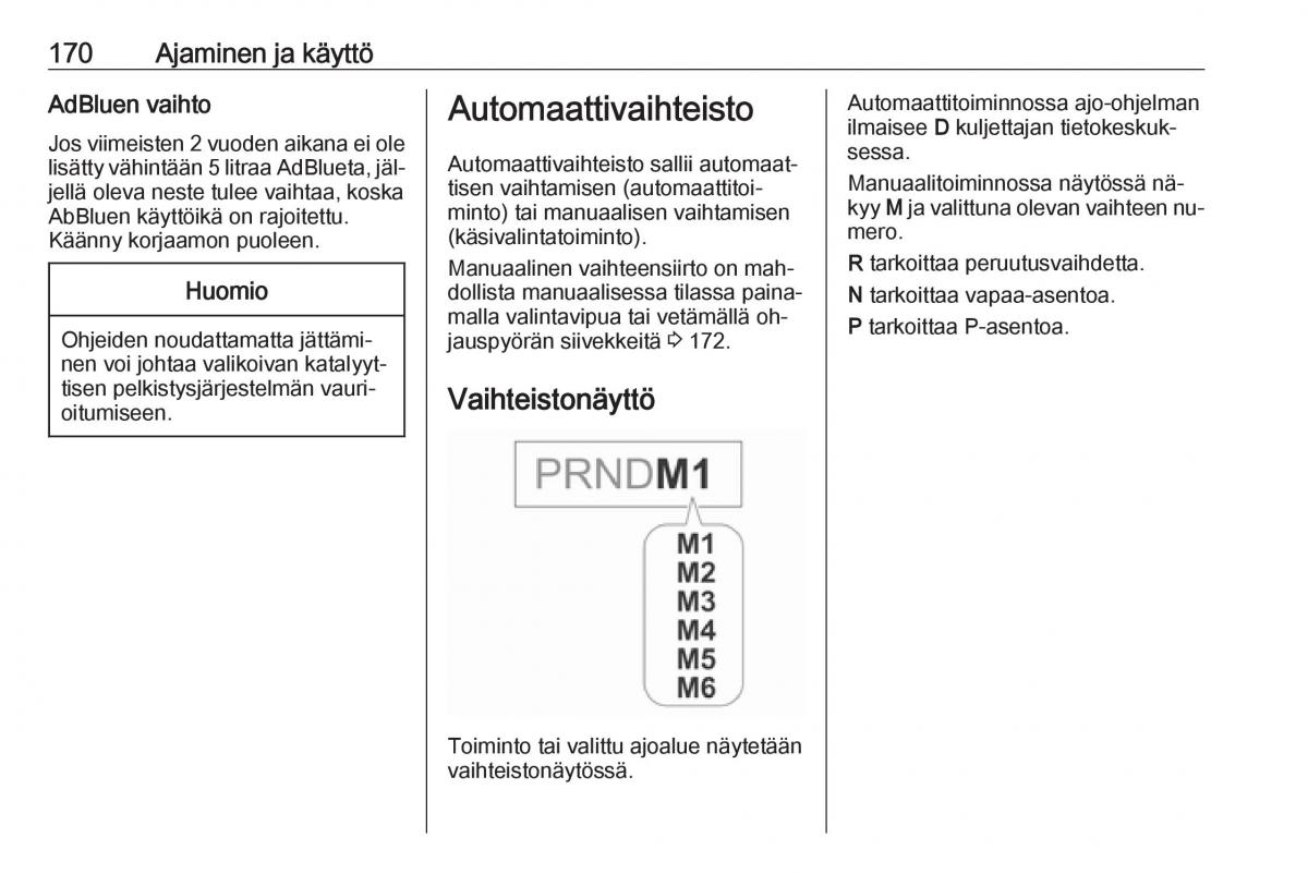 Opel Insignia A omistajan kasikirja / page 172