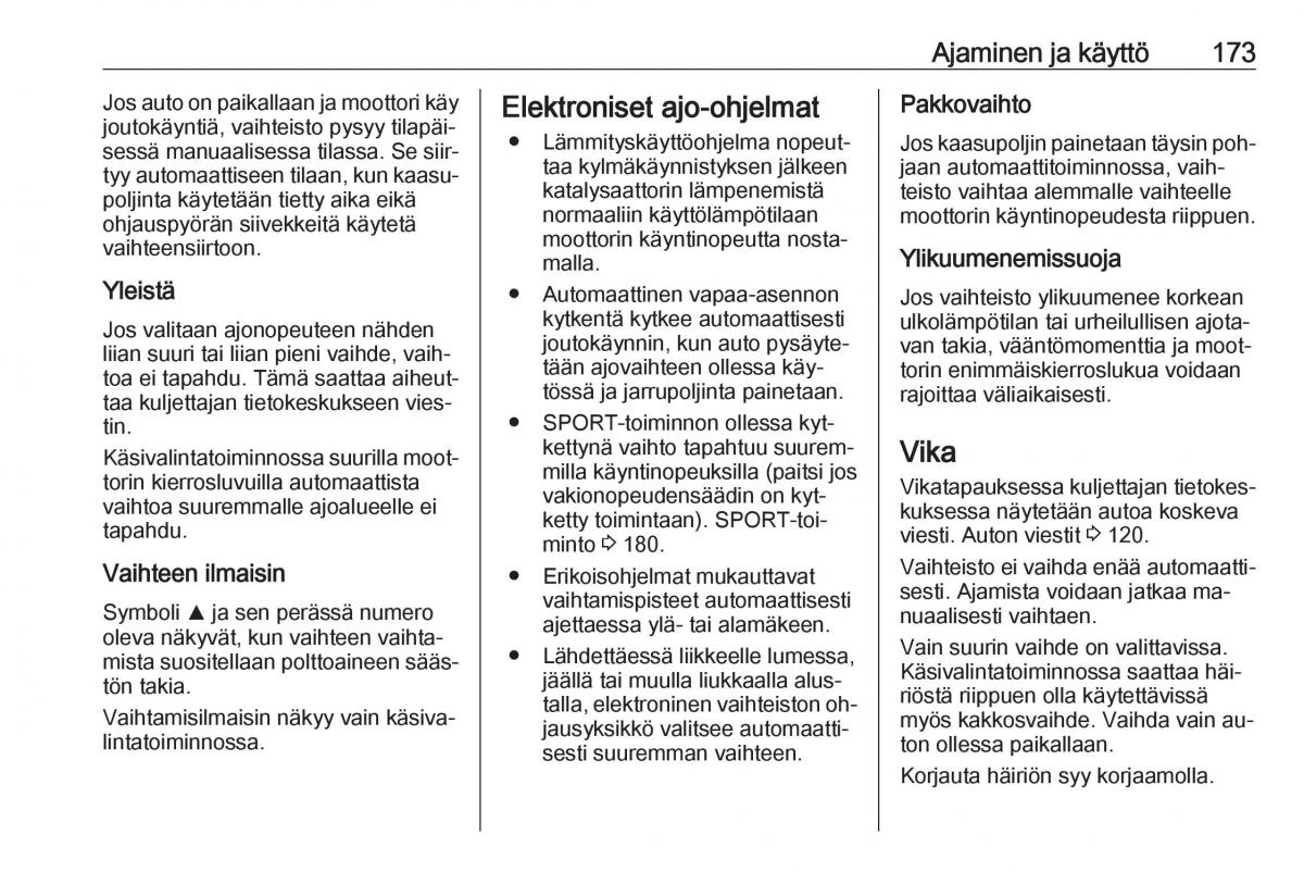 Opel Insignia A omistajan kasikirja / page 175